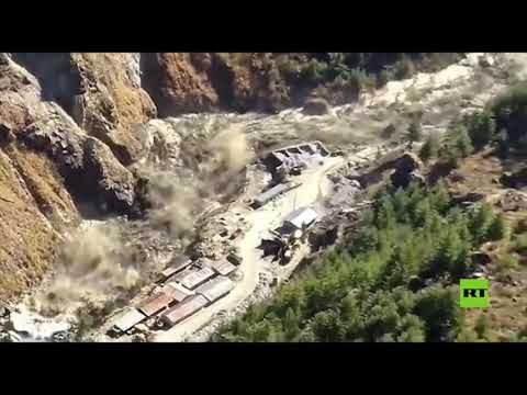 شاهد كارثة انهيار جليدي في الهند و عدد الضحايا تجاوز المئة