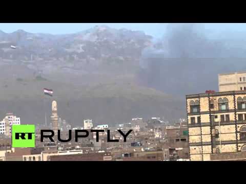 بالفيديو غارات مكثفة لقوات التحالف على اليمن