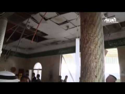 شاهد آثار التفجير الانتحاري في مسجد القديح