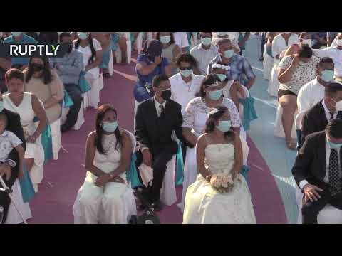 شاهدزواج جماعي في نيكاراغوا بمناسبة عيد الحب